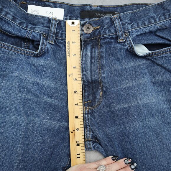 Calvin Klein Pants Womens 32 Blue Bootcut Mid Rise Denim Button Pocket Jeans - Picture 5 of 16